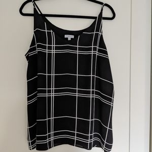 Silky Windowpane Check Tank Top